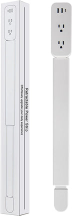 Outlet Extender Stick - Features USB-A, USB-C and 2 AC Outlets, Extends 22"-34", Rotates 180° Access Hard-to-Reach Outlets, Wall Plug Power Socket Expander Nightstands, Sofa, Desks and More