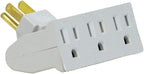 Globe Electric 46505 3-Outlet Lateral Swivel Grounded Wall Adapter Tap, White Finish