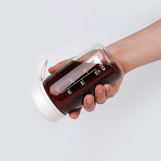 watchget Cold Brew Coffee Maker Travel Tumbler with Soft Silicone Handle Portable Iced Coffee & Tea Infuser with Airtight Lid Cold Brew Travel Cup 20oz/600ml White