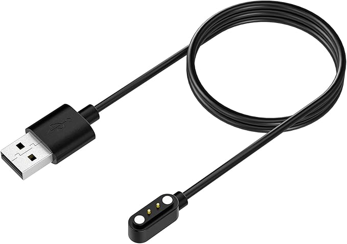 TiMOVO 3.3FT Smart Watch Charger Compatible with YAMAY Letsfit VeryFitPro, Magnetic USB Smartwatch Charging Cable for Willful SW021 SW023 SW025/Umidigi Uwatch 3S 3 2 2S, Black