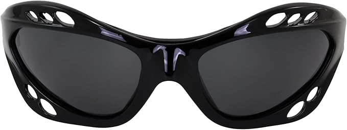 Birdz Eyewear Seahawk Polarized Sunglasses UV Protection Lenses for Sport Surfing Jet Skiing Water Kiteboarding Fishing 2 Pairs Black Frames Smoke Blue Lenses