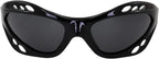 Birdz Eyewear Seahawk Polarized Sunglasses UV Protection Lenses for Sport Surfing Jet Skiing Water Kiteboarding Fishing 2 Pairs Black Frames Smoke Blue Lenses