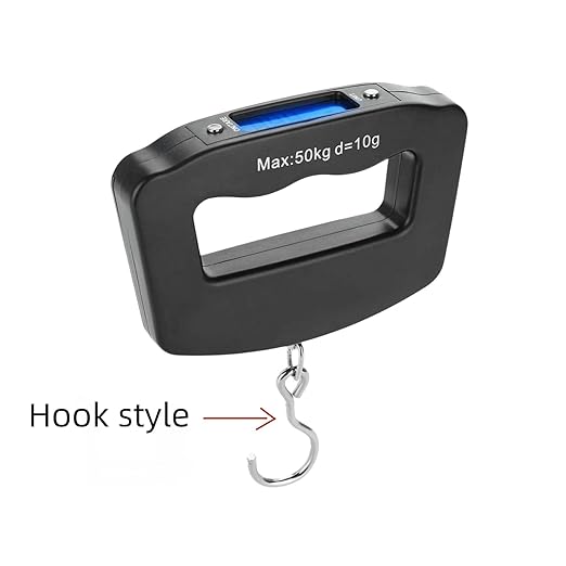 Portable Travel Luggage Electronic Scale, Digital LCD Hanging Box Weighing Scale 110 pounds/50 kilograms, Fishing, Luggage, Gifts (Hooks)