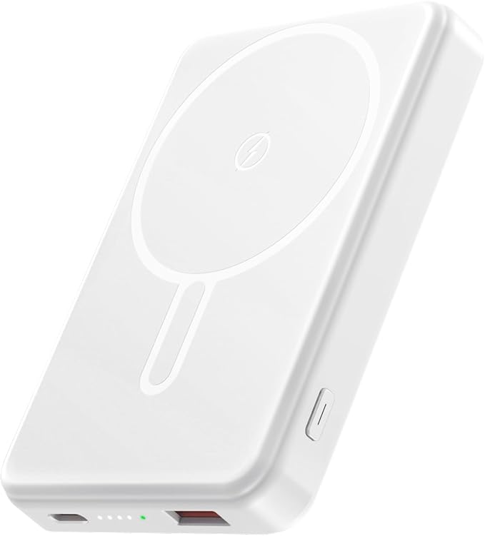 Magnetic Portable Charger Power Bank 12000mAh MagSafe Compatible Battery Pack 22.5W USB C Fast Charging Wireless Battery Pack Phone Charger for iPhone 17/16/15/14/13/12 All Series White