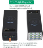 External Portable Power Box DIY Kit, 21x18650 5V, USB Type C Connection, Solder-Free Battery Case(B)