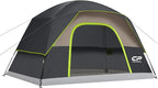 CAMPROS CP Camping Tent 2/4/6 Person, Waterproof Windproof Double Layer Dome Tent, Easy Setup with Large Mesh Windows & Wide Door for Outdoor Camping Backyard