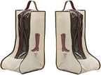 Portable 2 Pack Boots Storage, Tall Boots Protector Bag, Beige Portable Waterproof Storage Bags for Travel, Under Bed, Wardrobe, Shoe Cabinet