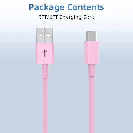 Car Carplay for iPhone 17 16 15 Charger Cord, 2Pack [3FT+6FT] USB A to USB C Charging Cable for Apple 17 Air/16 15 Pro/Pro Max/Plus Type C Cord, for iPad Pro 12.9/11, for Android(Pink)