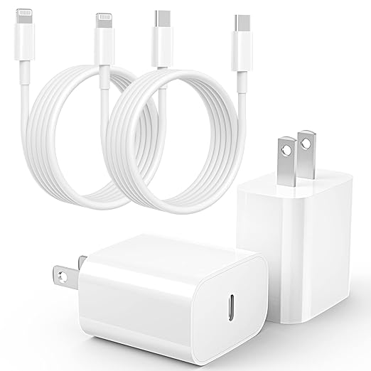 Ximytec iPhone 14 13 12 11 Charger Fast Charging 2Pack 20W Type-C Fast Charger Blocks with 6FT MFi-Certified USB C to Lightning Cables Compatible with iPhone 14/13/12/11/XS/XR/X/8/7/6 /iPad (White)