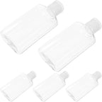 COLLBATH 5pcs 100ml Travel Toiletries Bottles Flat Flip-top Refillable Lotion and Shampoo Containers Portable Small Bottles for Travel Use