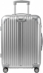 Gabbiano 9060 3 Piece ABS Luggage Set – Expandable Hardshell Suitcase with Add-A-Bag Strap, TSA Lock & 8-Wheel Spinners – Lightweight (20" Carry On, 26" Medium, 30" Large) (Silver, Carry-on)