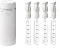 BOMPOW 4-in-1 Travel Bottles Set, Leak-Proof Refillable Containers Dispensers Labels Portable Toiletry Organizer Cup for Shampoo, Lotion, Soap