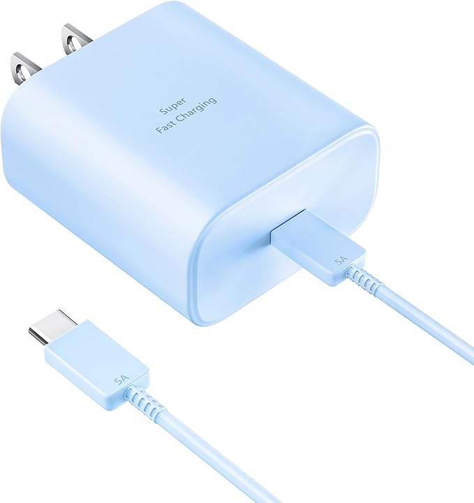 45W Super Fast Charger USB Type C Charger Cord 6.6FT with Android Phone Charger Fast Charging Block for Samsung Galaxy S26/S26 Ultra/S26+/S25/S25 Ultra/S25+/S24/S23/S22/S20/S21/Note 20/Note 10, Blue