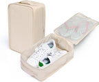 Travel Shoe Bags, Foldable Waterproof Shoe Pouches Organizer-Double Layer (4 Cream Shoe Bag)