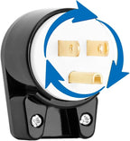 ETL Listed 90 Degree USA Canada Male Plug Nema 5-15P 3 Pole Angle DIY, 15A 125V USA 3Pin Right Angle AC Plug, Nema 5-15P Angled Rewireable