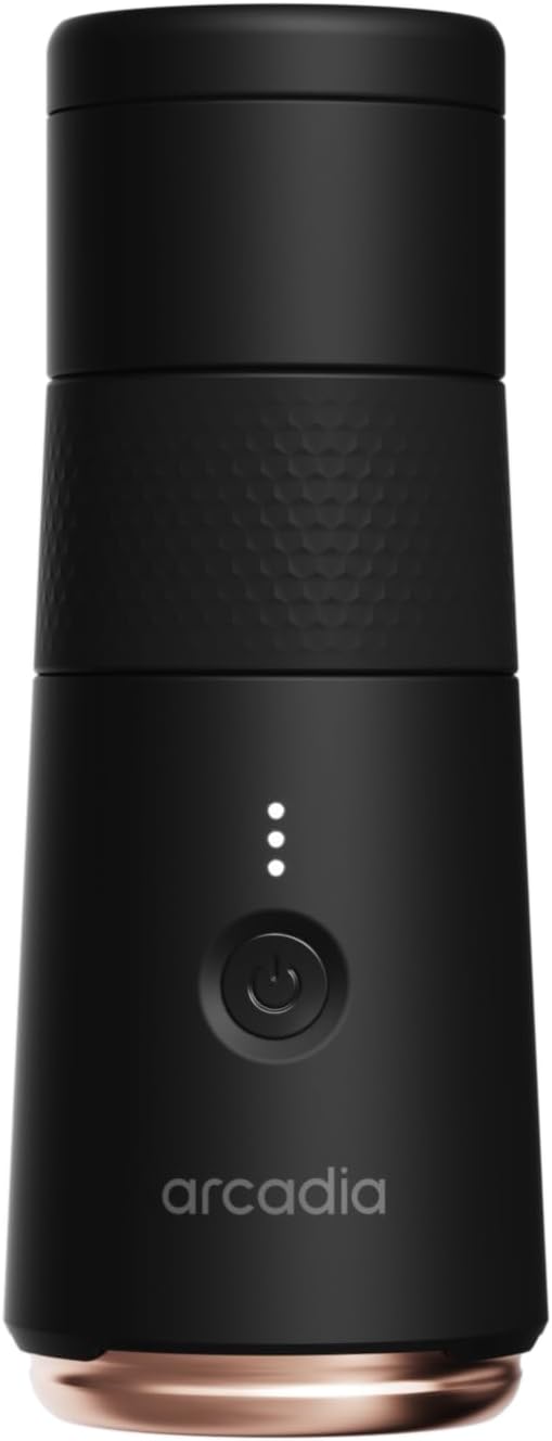 Arcadia Go Rechargeable Portable Turkish Coffee Maker – USB-C Powered, Compact & Cordless, Ideal for Outdoors, Travel, Camping, Office & Home Brewing (Night Black)