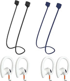 Magnetic Anti-Lost Straps Compatible with AirPods 1st to 4th Generation and AirPods Pro 1st to 4th Generation, with 2 Additional Pairs of Ear Hooks (Black Deep Blue)