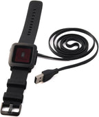 Kissmart Charger for Pebble 2, Pebble Time Round, Replacement Charging Cable Cord Charger for Smart Watch (Black)