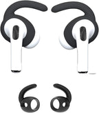 JNSA [Never Lose Your Air Pods Pro] Anti Slip Set, Sport Ear Hook Compatible with Air Pods Pro (Clear)+ Air Pods Pro Earbuds Ear Hooks Cover + Strap Lanyards for Air Pods Pro [3in1],Black