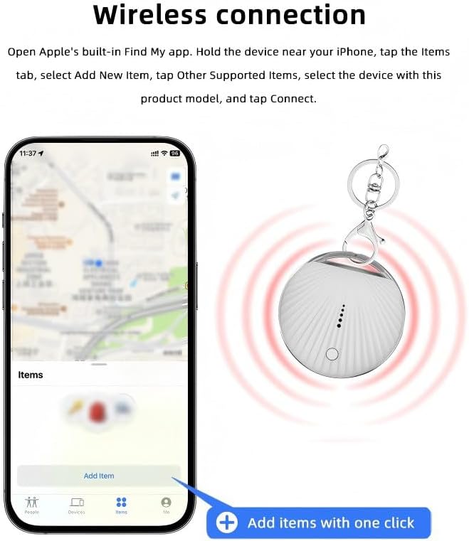 GPS Tracker for Vehicles No Subscription, Real-Time Smart Tracking Devices for Cars Hidden, Key Finder Locator with Sound, with Find My (iOS Only), for Luggage, Pet, Kids, Key, Wallet & More