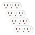 EXTRASTAR 3-Outlet Adapter, Space-Saving Splitter, Multi Plug Wall Tab for Home, Office, or Dorm - White (4 Pack)