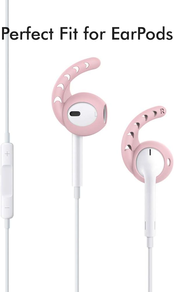 AhaStyle 3 Pairs AirPods Ear Hooks Cover Silicone Accessories Compatible with Apple AirPods and EarPods Headphones(Pink)