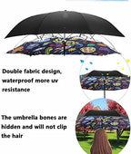MRTLLOA 40/49/56 Inch Oversize Windproof Inverted Reverse Upside Down Umbrella, Golf Size Rain Umbrella, Double Layer, C-Shaped Handle for Men, Women and Kids