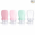2 oz Travel Bottles, Leakproof Silicone Squeeze Bottle Mini Travel Size Container for Toiletries Lotion Shampoo and Conditioner Liquid Salad Dressing to go Condiment, TSA Approved, 4 Pack