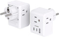2 Pack Germany France Travel Plug Adapter with 3 Outlets 1 USBA 2 USB C, One Beat Type E/F International Power Adapter, Travel Essentials US to Europe France Germany South Korea Netherlands