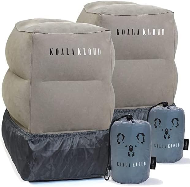 Travel Foot Rest - 2-Pack | Inflatable Foot Rest Pillow, Airplane Footrest for Flights, Car Seat Foot Rest, Airplane Bed for Toddler Airplane Travel Essentials Kids Travel Accessories