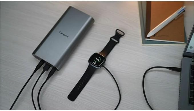 Targus 100W USB-C Portable Power Bank – 25,000mAh High-Capacity Battery, PD 3.0 Fast Charging, Airline-Safe, Charge 3 Devices - APB080GLZ