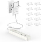 6ft Ultra Flat Plug Extension Cord Power Strip with Outlet Concealer - HITRENDS 3 AC Outlets & 3 USB Ports, 1650W Slim Desk & Wall Extender for Tight Spaces, Hide Messy Cords, White