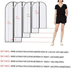 Hanging Garment Bag Dress Bags for Closet Storage ( Set of 12 ) Suit Protector Cover Bag with Zipper for Long Dresses, Suit, Coat Closet Clothes Storage ( Black, 24'' x 54'' )
