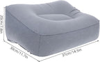 Travel Foot Rest Pillow Inflatable Footrest Lumbar Support Flocking PVC Pillow for Car Airplane Office Camping (Grey)
