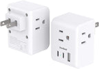 2 Pack US to Japan Plug Adapter, 2 Prong to 3 Prong Outlet Adapter with 3 Outlets 3 USB Ports(2 USB C), Type A Travel Power Converter Plug Adaptor for USA to Japanese Canada Mexico Philippines Peru