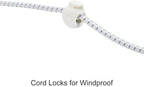 uxcell Travel Clothesline, Portable Clothesline with 12 Clothespins, 1.85M/6.07ft Windproof Stretchy Elastic Laundry Clothes Line for Backyard Hotel Camping Indoor Outdoor, White