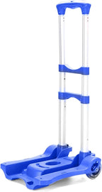 Heavy Duty Folding Hand Truck Portable Trolley for Travel Luggage Shopping & Home Use Foldable Cart with Wheels Blue Hand Sack Barrow