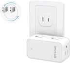 TROND 3 to 2 Prong Adapter, 2 Prong Outlet Adapter with 360° Rotating Plug, 6 AC Outlet Extender, Travel Power Splitter for US to Japan, Plug Extender for Old House Travel Essentials