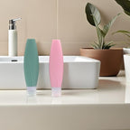 5pcs 150ml Leakproof Silicone Travel Bottles Set Refillable Mini Containers Toiletries Shampoo Conditioner Lotion Portable Leak Travel Dispenser and Daily Use Random Color