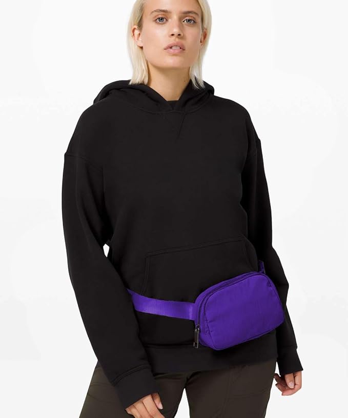 YOSHUYUKI Cross Body Fanny Packs for Women Men Fashion Waist Bag Pouch Nylon Small Travel Crossbody Bags Mini Purse Everywhere Belt Bag Bum Bag with Adjustable Strap for Workout Running Hiking Violet