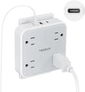 TESSAN Multi Plug Outlet Extender, Surge Protector Splitter with 3 USB (1 USB C Port) Wall Charger, Multiple Expander for Travel, Home, College Dorm Room
