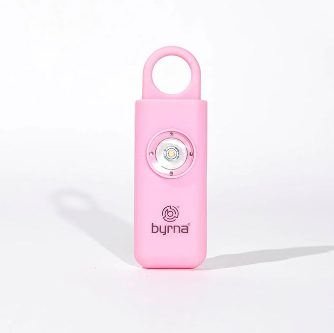 Byrna Banshee Personal Safety Alarm - 130db Loud Military Grade Self Defense Emergency Keychain Siren Device with LED Strobe Alert Light for Women, Men, Children, Elderly, Hikers and Runners (Pink)