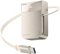 MOMAX 10000mAh Portable Charger Power Bank with Retractable Cable, 45W Fast Charging Battery Pack 2 USB-C+A Ports,LED Power Display, Flight Friendly Powerbank for iPhone 17/16/15 Series(Gold)