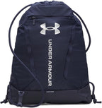 Under Armour Unisex Hustle Sackpack, (410) Midnight Navy/Midnight Navy/Metallic Silver, One Size Fits Most
