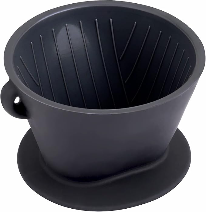 Segarty Silicone Pour Over Coffee Dripper, Black Collapsible Coffee Maker Single Cup with Storage Pouch, Camping Pourover Coffee Slow Brewer for Travel, Backpacking