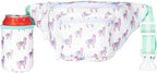 Tipsy Elves No Drama Llama Fanny Pack w/Drink Holder - White Waist Pack Fun Print - Small Travel Bag Secure Zipper Pocket for Storing Essentials