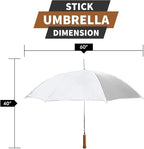 Wedding Umbrella Large 60"| Strong Metal Shaft and Ribs Lightweight | Manual Open Wind Resistant with Wood Color Resin Handle - Perfect for 2 People