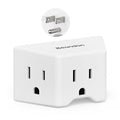 BEONDON Small Angled Outlet Extender, 3 Way Outlet Splitter Plug for Bathroom Kitchen and Other Tight Spaces, White, 1 Pack