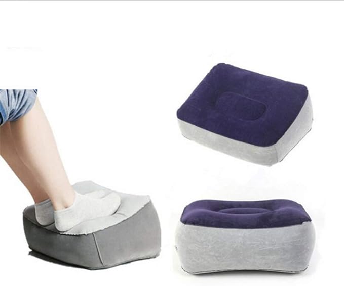 BESPORTBLE 2PCS Inflatable Feet Rest Pillow Cushion Leg Rest Support Pillow for Travel Office Car Camping Airplane Foot Massage Stool Relax Cushion