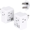2 Pack Australia New Zealand Power Plug Adapter, Australia Travel Adapter with 3 American Outlets 4 USB Charging Ports (2 USB C), Type I Plug Adapter for US to Australia, Argentina, China